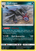 Hydreigon 62/111 English Pokémon card from Crimson Invasion (2017)