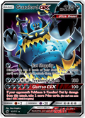 Guzzlord-GX 63/111 English Pokémon card from Crimson Invasion (2017)