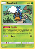 Karrablast 7/111 English Pokémon card from Crimson Invasion (2017)