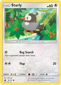 Starly 81/111 English Pokémon card from Crimson Invasion (2017)