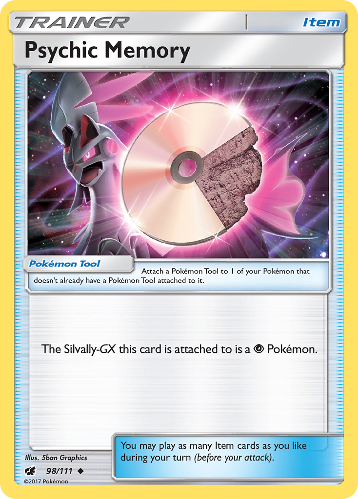 Psychic Memory 98/111 English Pokémon card from Crimson Invasion (2017)