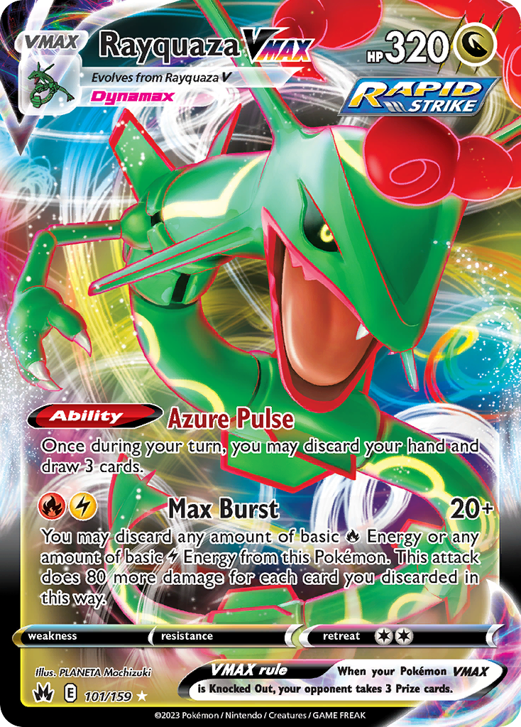 Rayquaza VMAX 101/159 — English Pokémon Crown Zenith (2023)