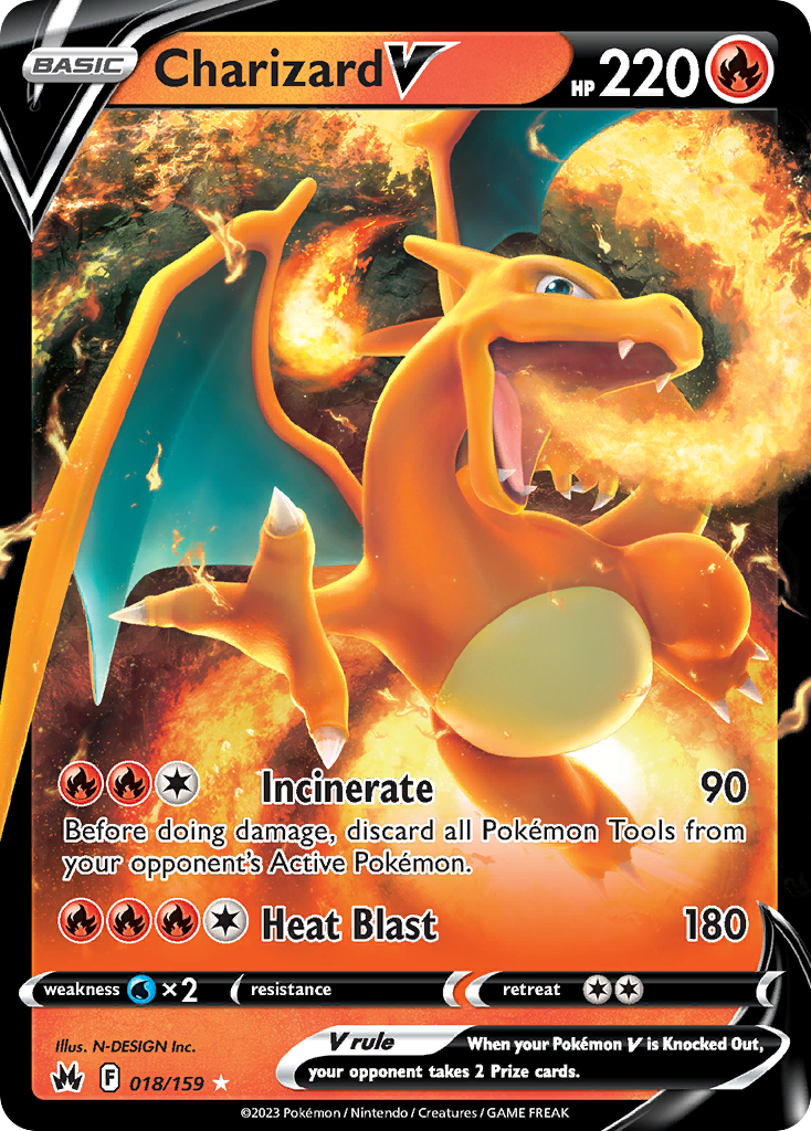 Charizard V 18/159 — English Pokémon Crown Zenith (2023)