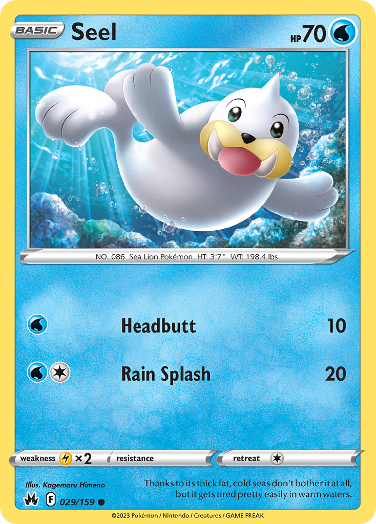 Seel 29/159 — English Pokémon Crown Zenith (2023)