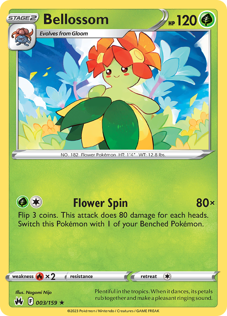 Bellossom 3/159 — English Pokémon Crown Zenith (2023)