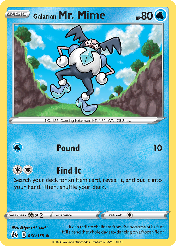 Galarian Mr. Mime 30/159 — English Pokémon Crown Zenith (2023)