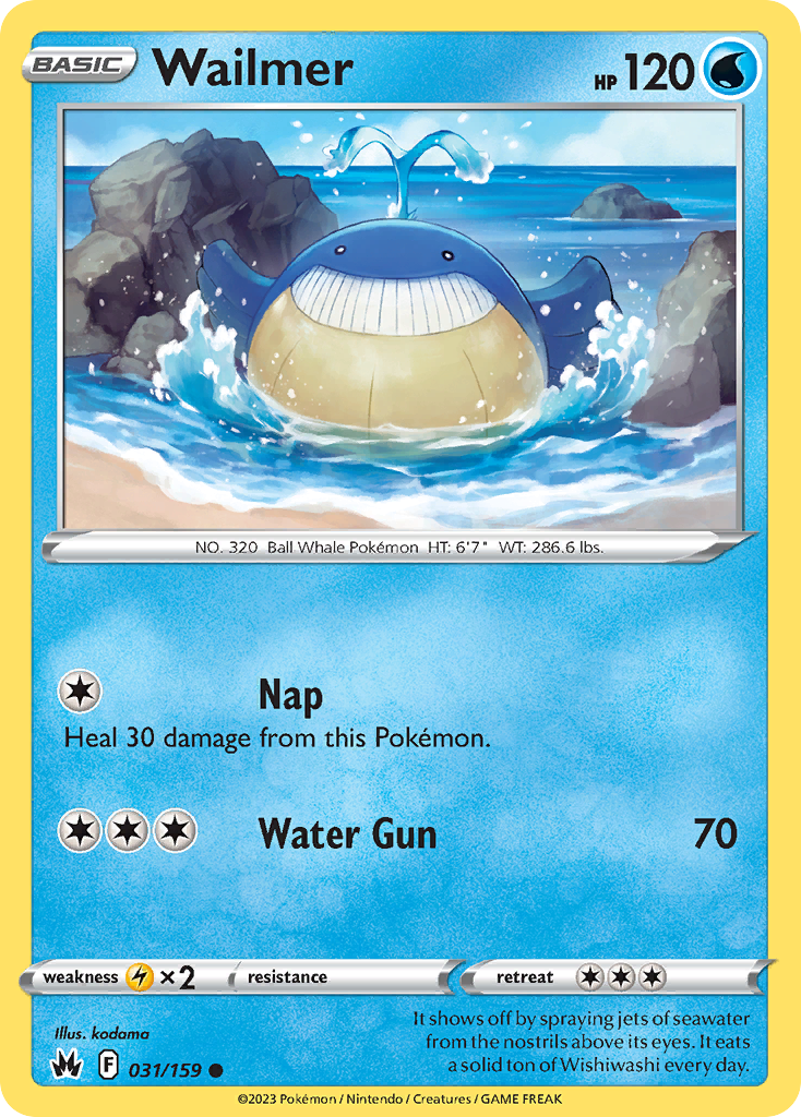 Wailmer 31/159 — English Pokémon Crown Zenith (2023)