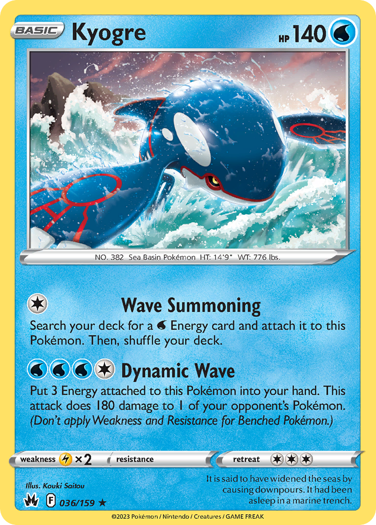 Kyogre 36/159 — English Pokémon Crown Zenith (2023)