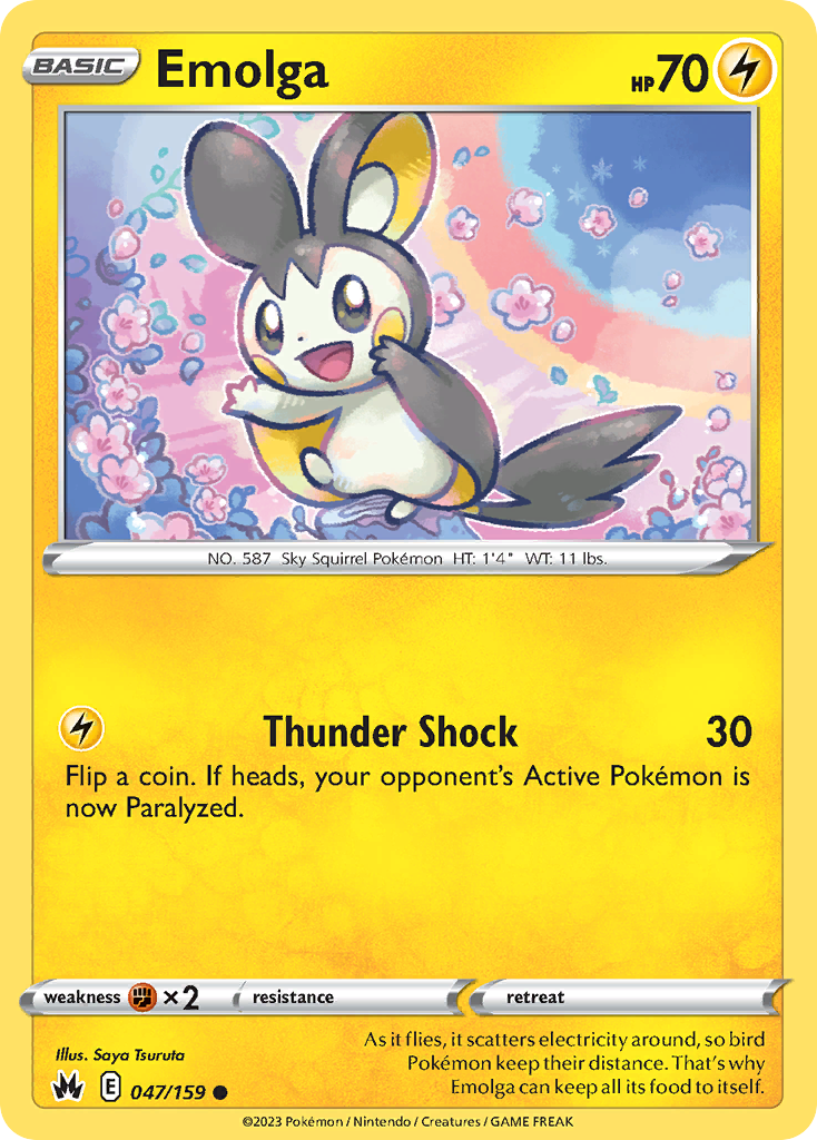 Emolga 47/159 — English Pokémon Crown Zenith (2023)