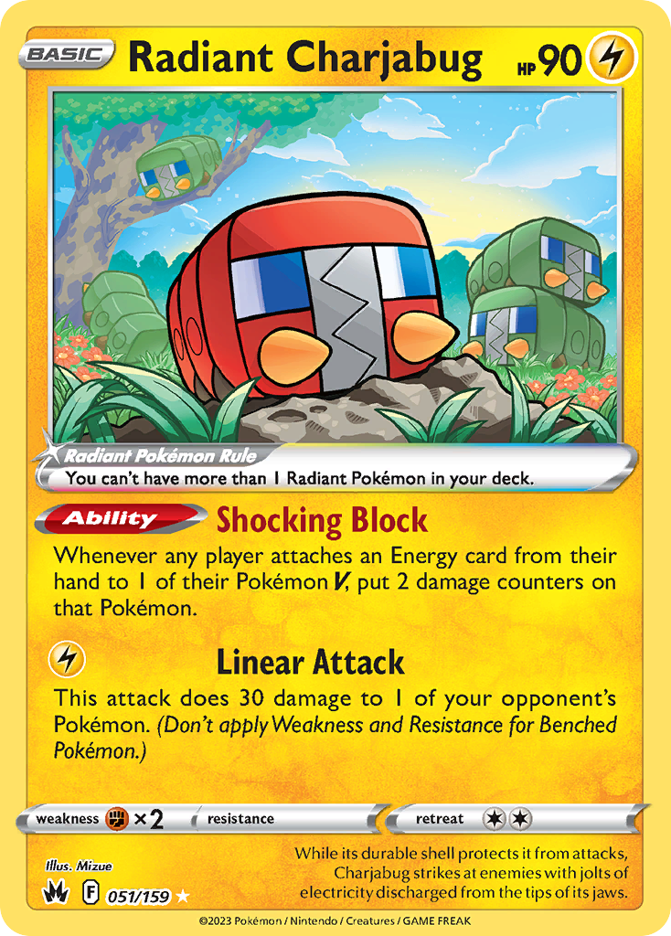 Radiant Charjabug 51/159 — English Pokémon Crown Zenith (2023)