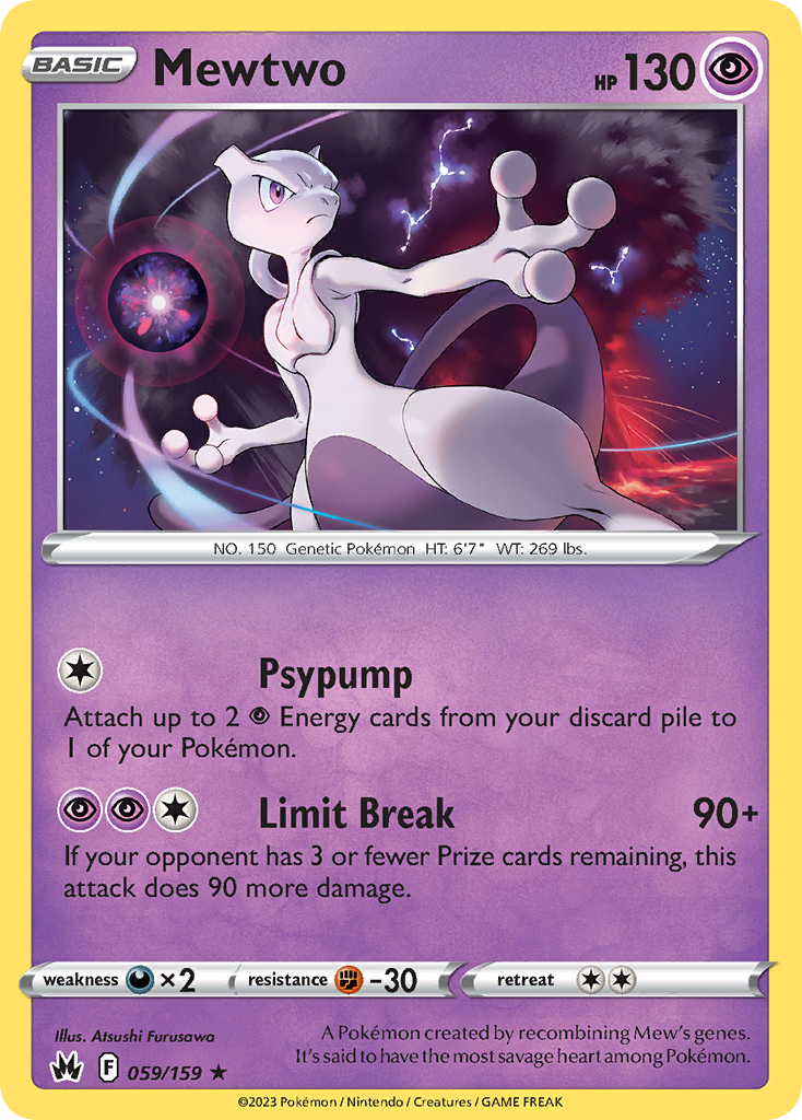 Mewtwo 59/159 — English Pokémon Crown Zenith (2023)