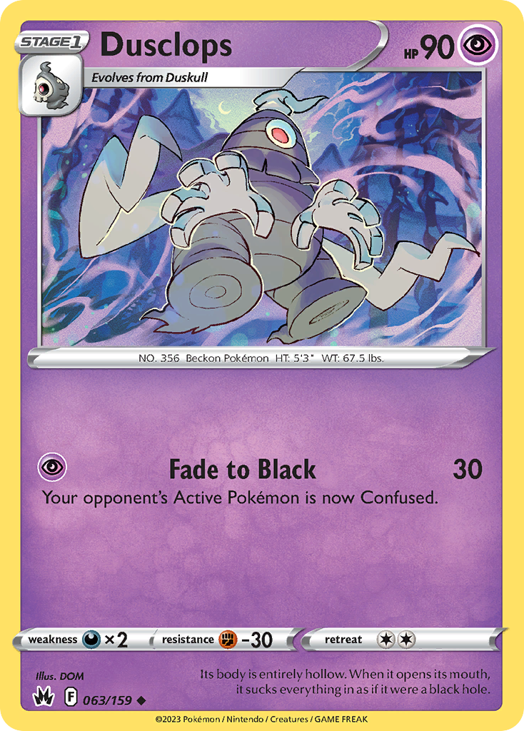 Dusclops 63/159 — English Pokémon Crown Zenith (2023)