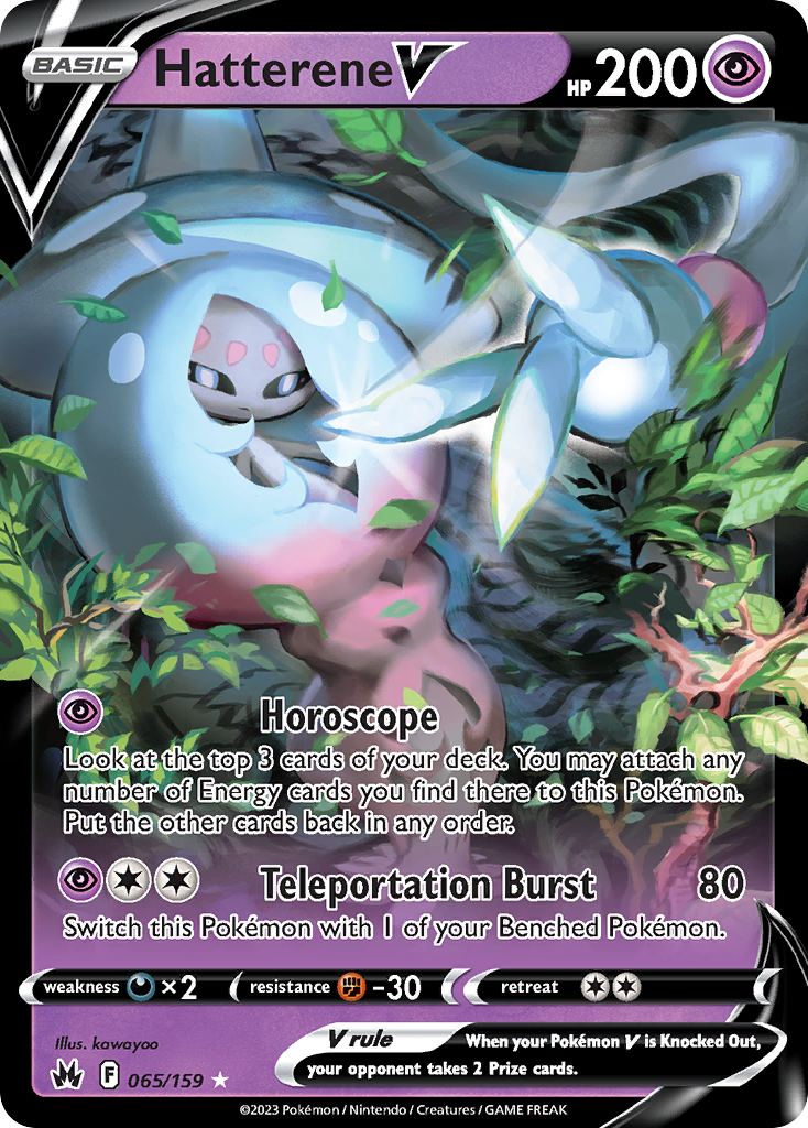 Hatterene V 65/159 — English Pokémon Crown Zenith (2023)