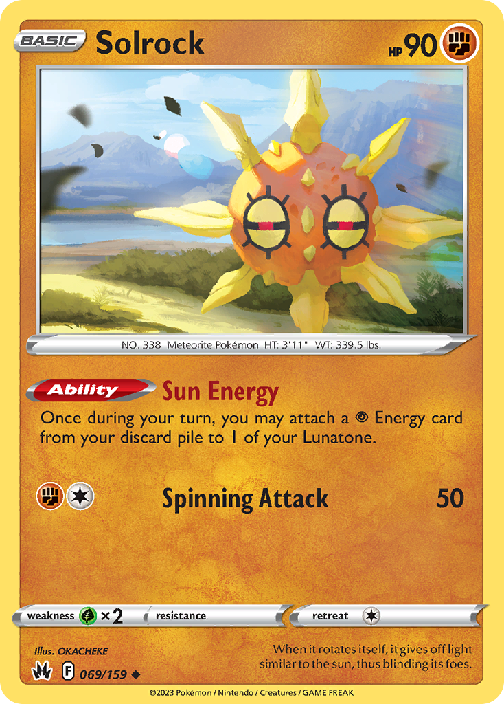 Solrock 69/159 — English Pokémon Crown Zenith (2023)