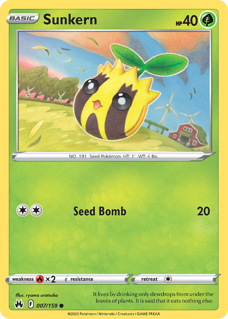 Sunkern 7/159 — English Pokémon Crown Zenith (2023)