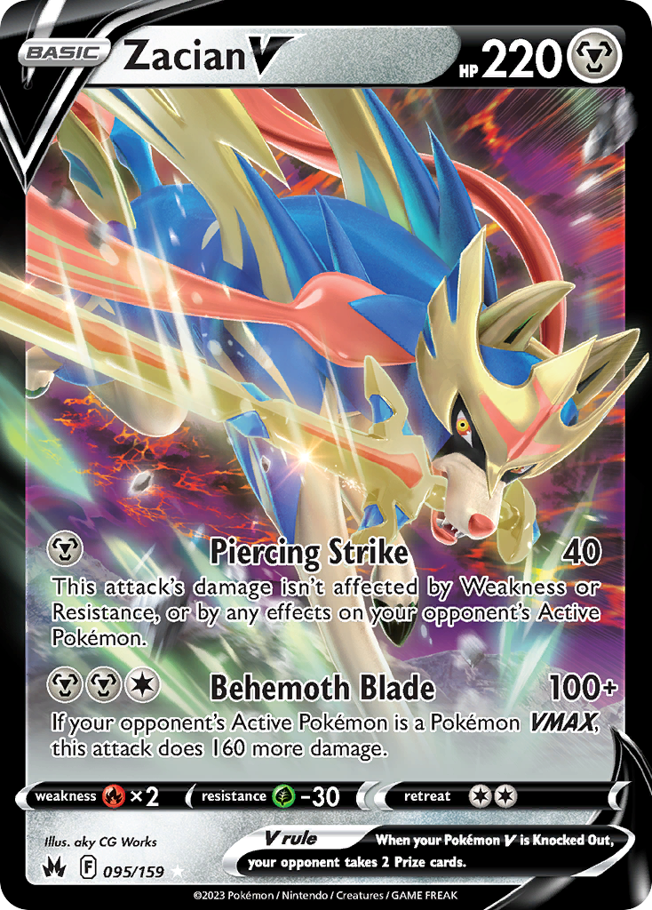 Zacian V 95/159 — English Pokémon Crown Zenith (2023)