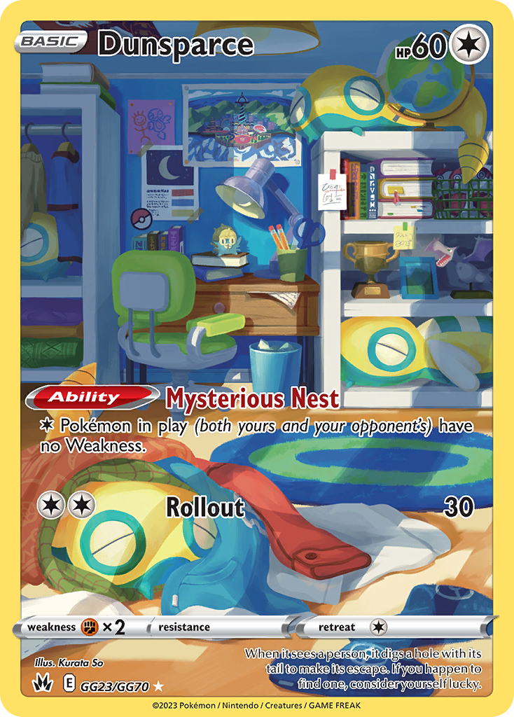 Dunsparce GG23/GG70 — English Pokémon Crown Zenith Galarian Gallery (2023)