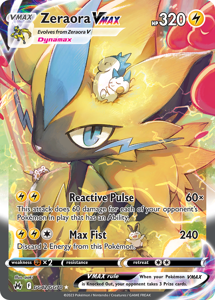 Zeraora VMAX GG42/GG70 — English Pokémon Crown Zenith Galarian Gallery (2023)