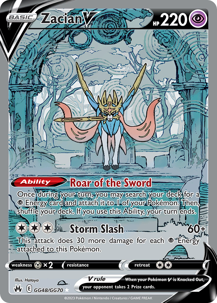 Zacian V GG48/GG70 — English Pokémon Crown Zenith Galarian Gallery (2023)