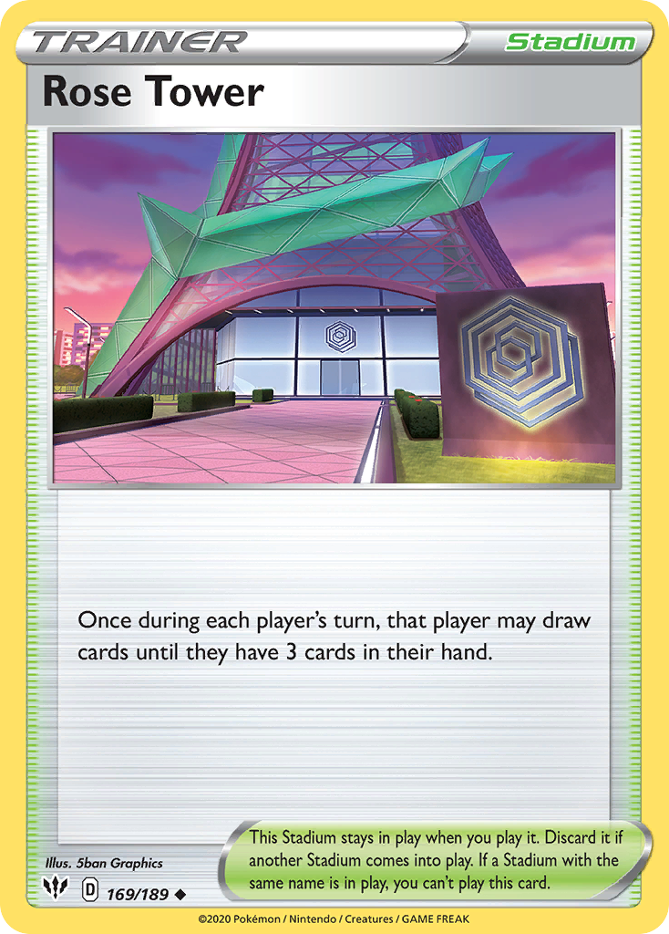 Rose Tower 169/189 English Pokémon card from Darkness Ablaze (2020)