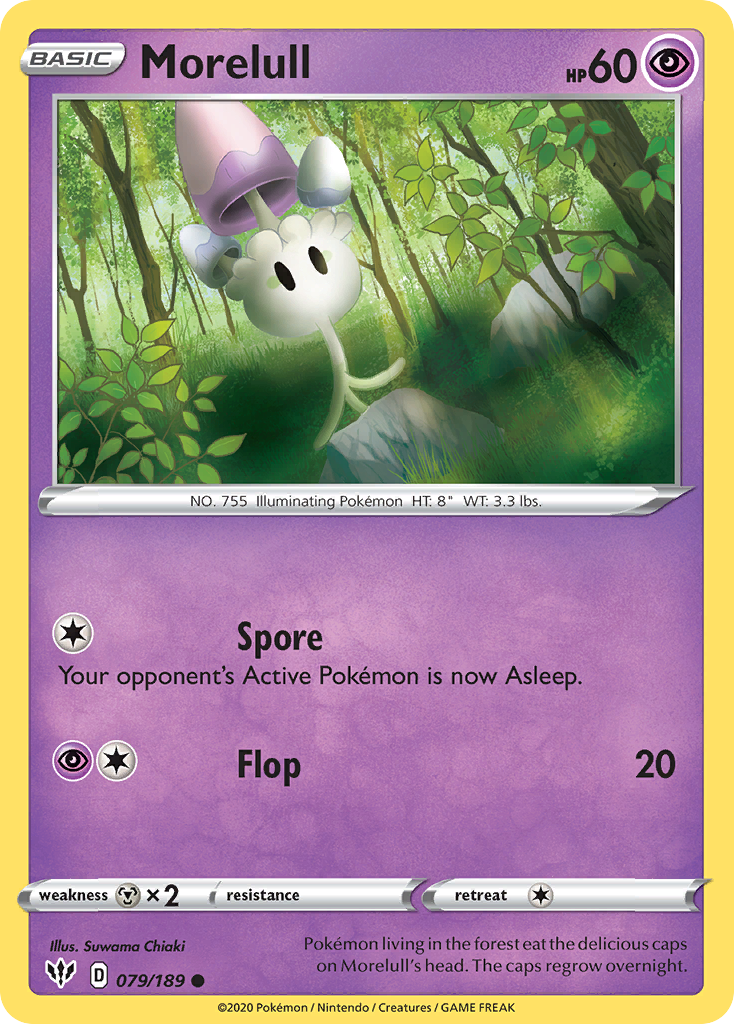 Morelull 79/189 English Pokémon card from Darkness Ablaze (2020)