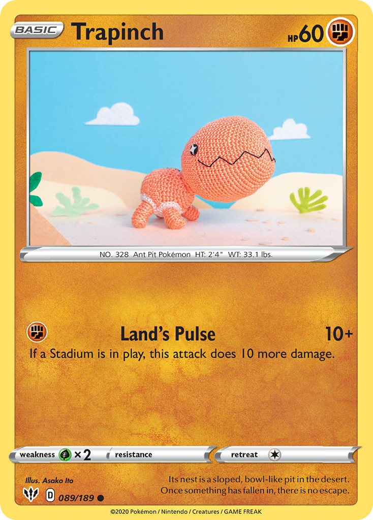 Trapinch 89/189 English Pokémon card from Darkness Ablaze (2020)