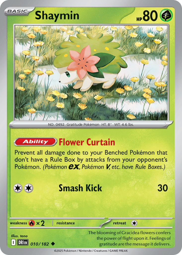 Shaymin 10/182 — English Pokémon Destined Rivals (2025)