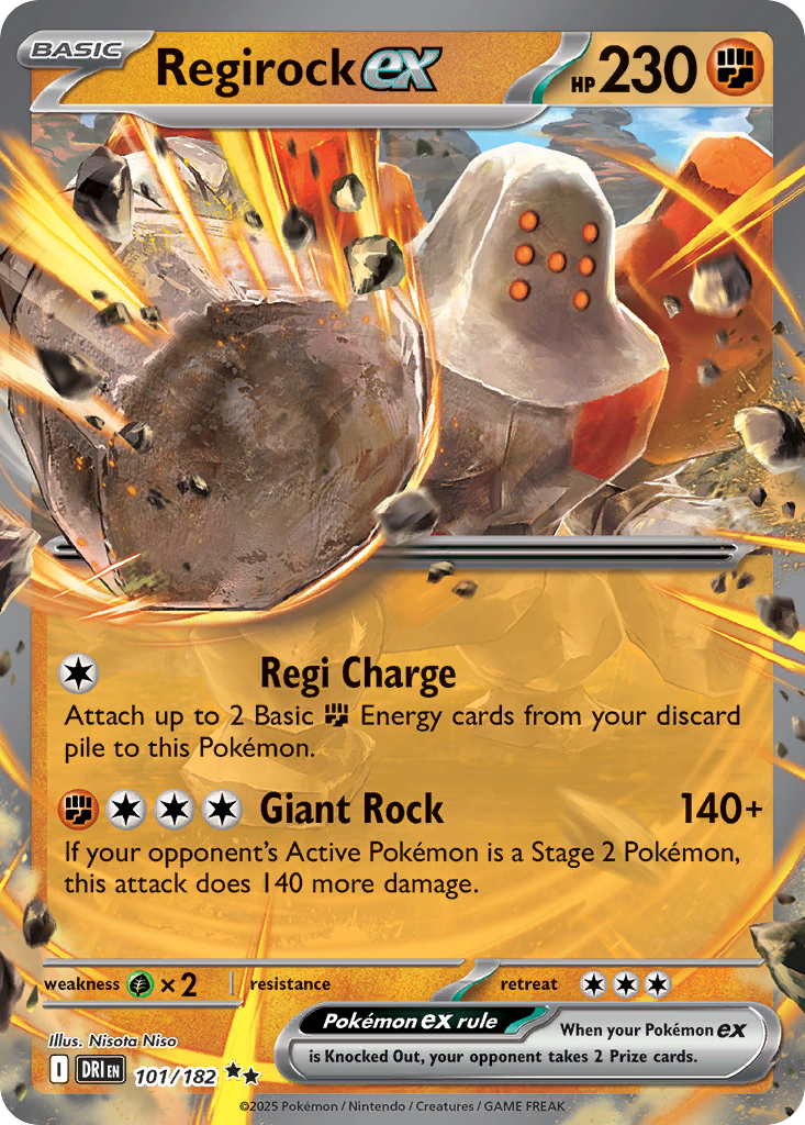 Regirock ex 101/182 — English Pokémon Destined Rivals (2025)