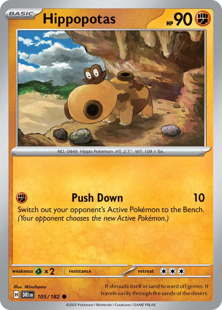 Hippopotas 105/182 — English Pokémon Destined Rivals (2025)