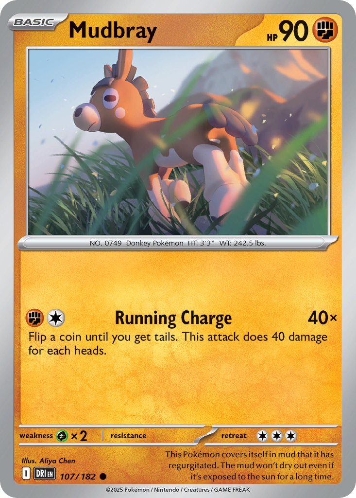Mudbray 107/182 — English Pokémon Destined Rivals (2025)