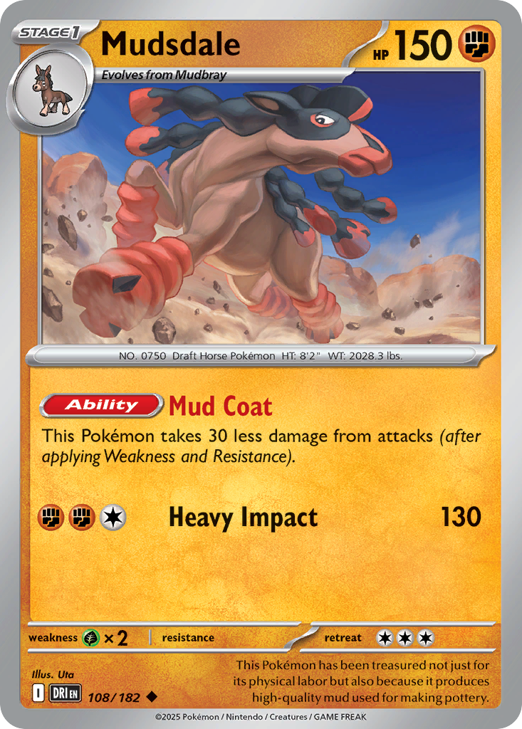 Mudsdale 108/182 — English Pokémon Destined Rivals (2025)