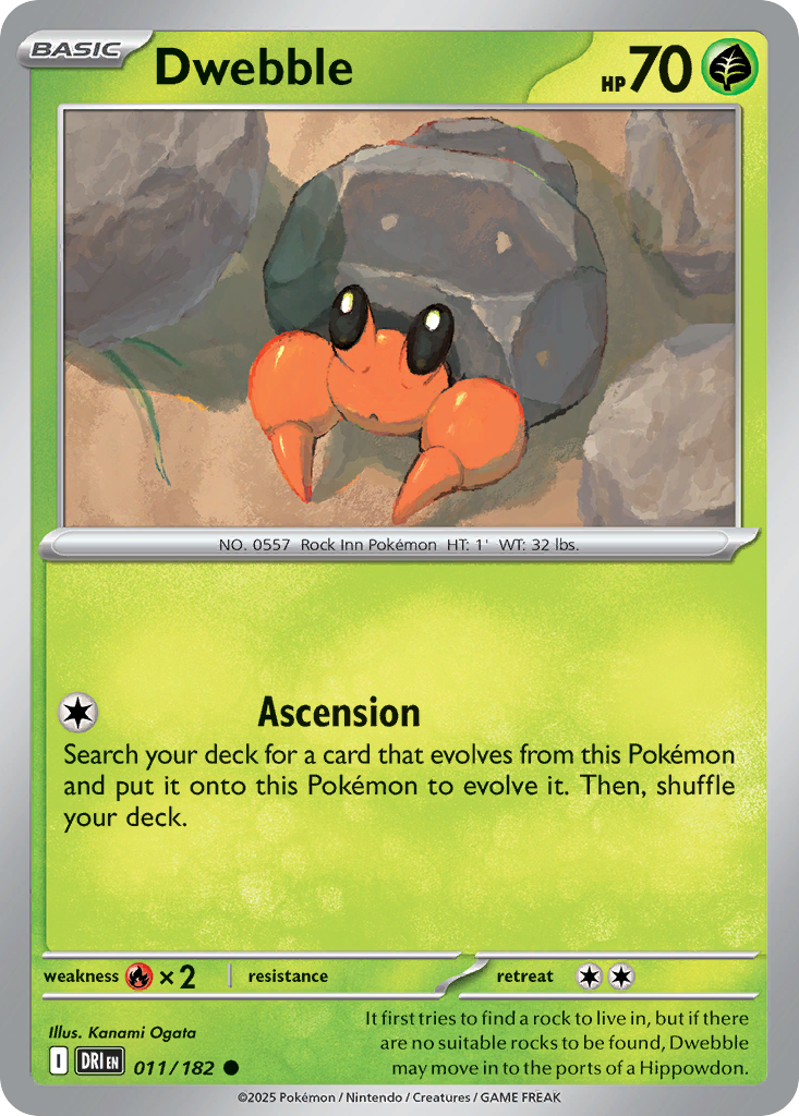 Dwebble 11/182 — English Pokémon Destined Rivals (2025)