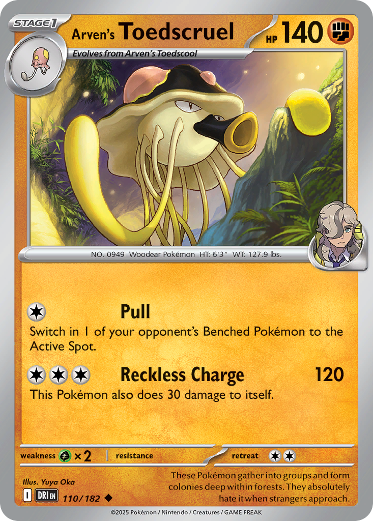 Arven's Toedscruel 110/182 — English Pokémon Destined Rivals (2025)