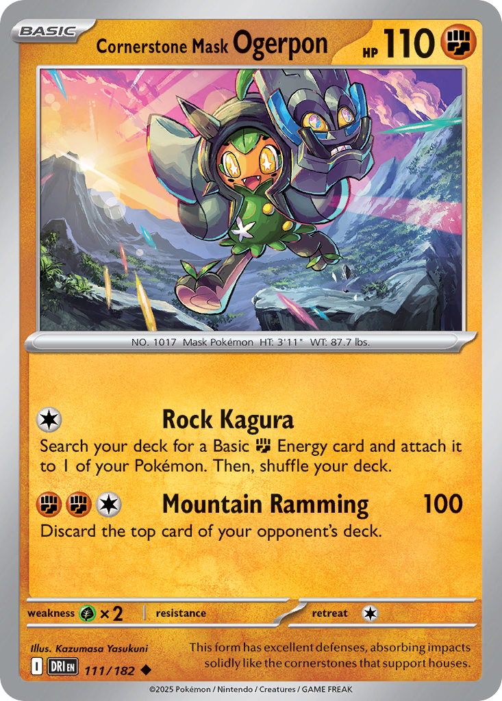 Cornerstone Mask Ogerpon 111/182 — English Pokémon Destined Rivals (2025)