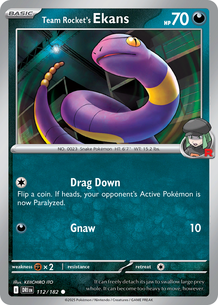 Team Rocket's Ekans 112/182 — English Pokémon Destined Rivals (2025)
