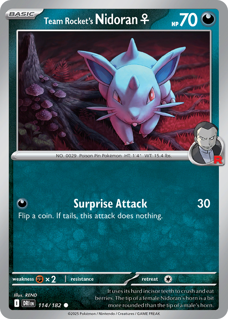 Team Rocket's Nidoran♀ 114/182 — English Pokémon Destined Rivals (2025)