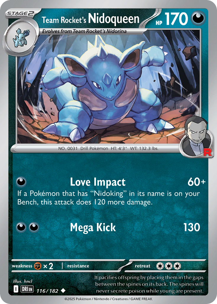 Team Rocket's Nidoqueen 116/182 — English Pokémon Destined Rivals (2025)