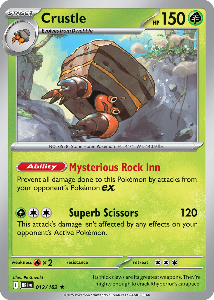 Crustle 12/182 — English Pokémon Destined Rivals (2025)