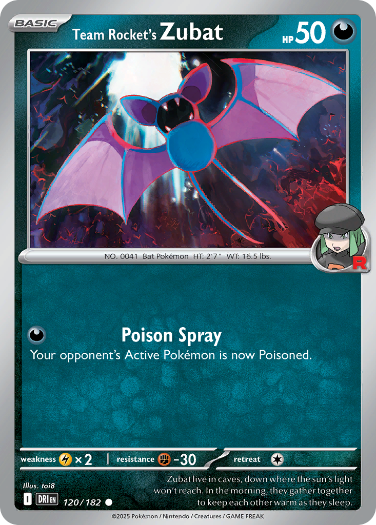 Team Rocket's Zubat 120/182 — English Pokémon Destined Rivals (2025)
