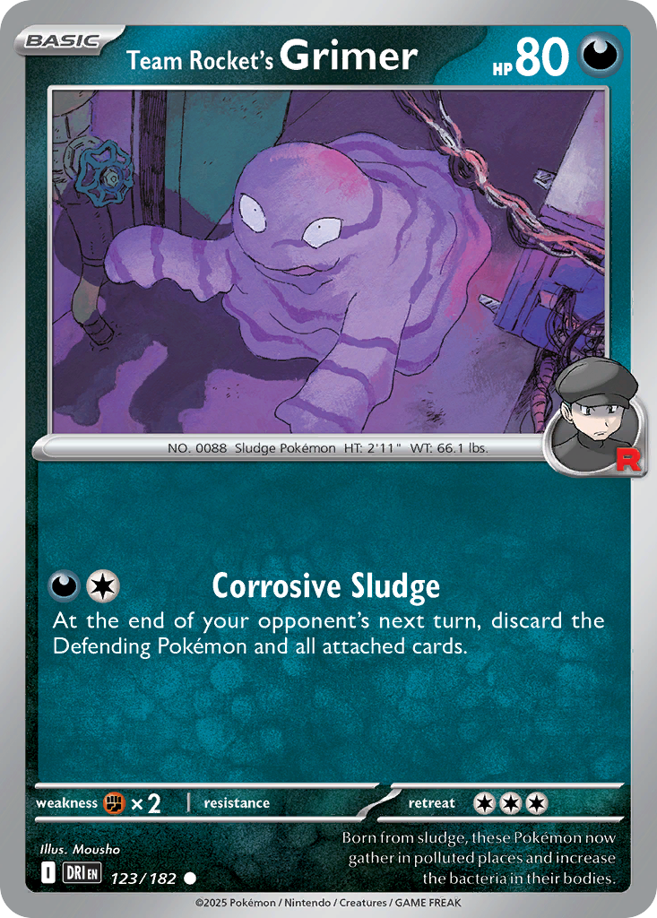 Team Rocket's Grimer 123/182 — English Pokémon Destined Rivals (2025)