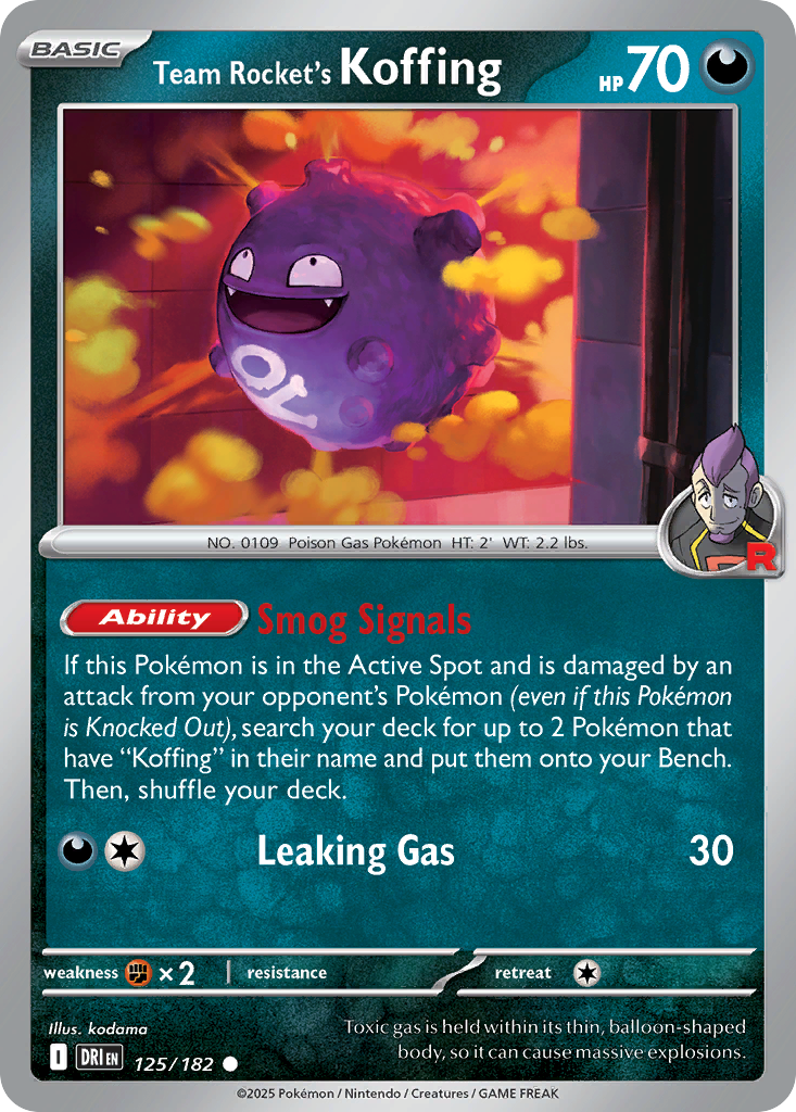 Team Rocket's Koffing 125/182 — English Pokémon Destined Rivals (2025)