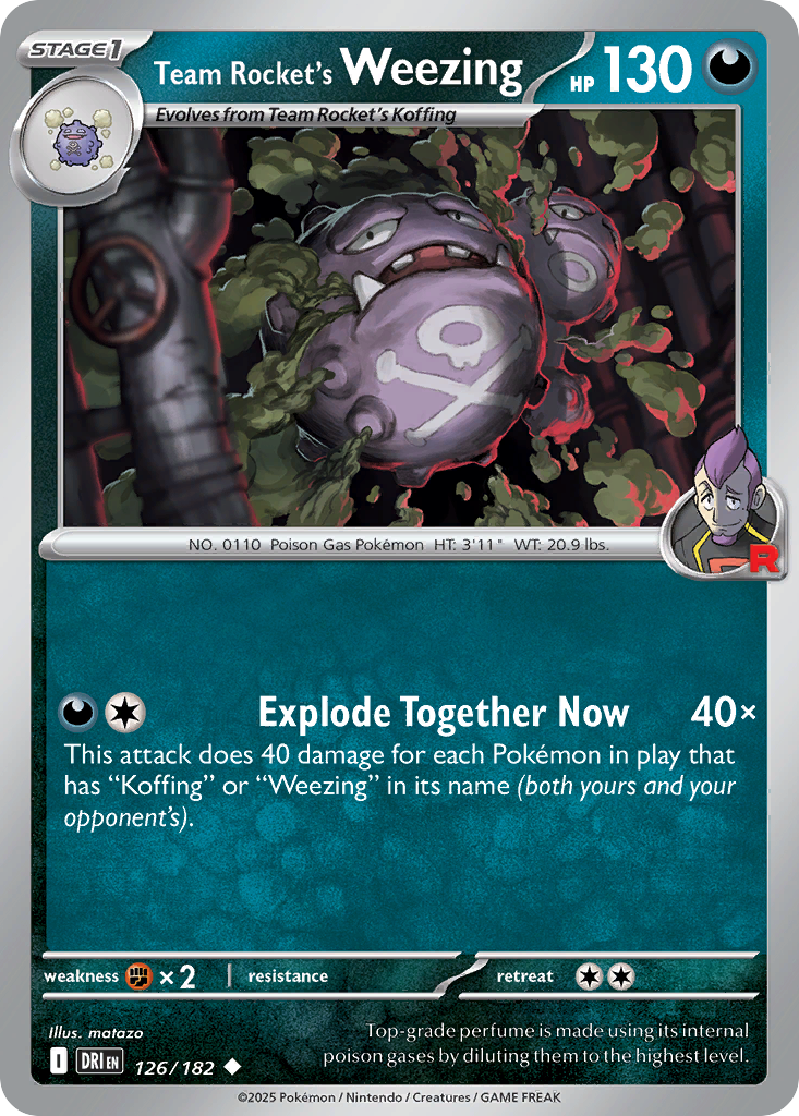 Team Rocket's Weezing 126/182 — English Pokémon Destined Rivals (2025)