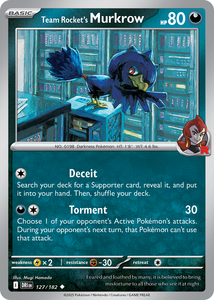 Team Rocket's Murkrow 127/182 — English Pokémon Destined Rivals (2025)