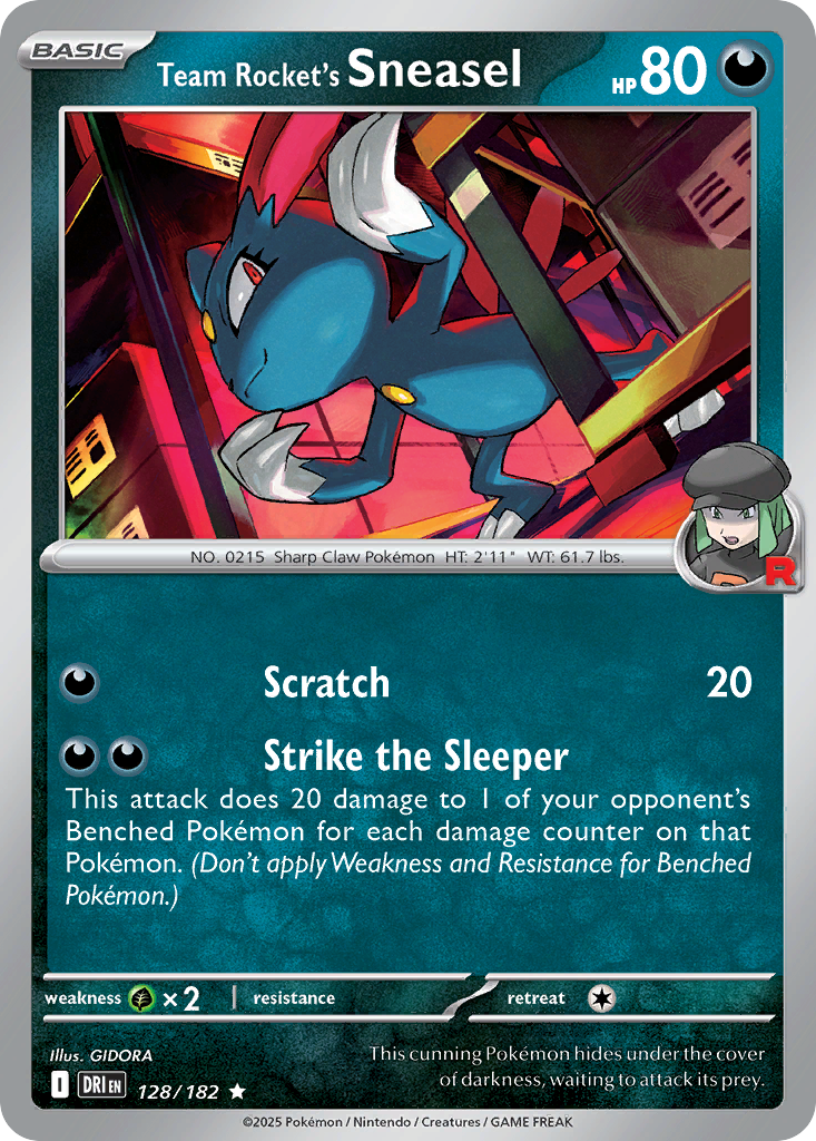 Team Rocket's Sneasel 128/182 — English Pokémon Destined Rivals (2025)