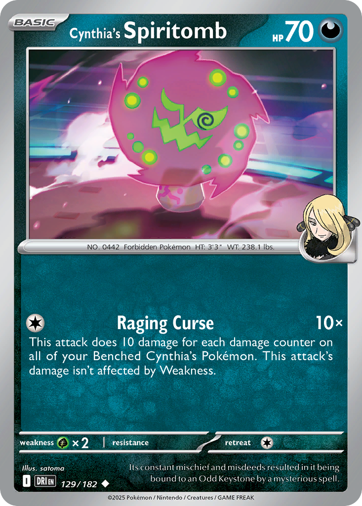 Cynthia's Spiritomb 129/182 — English Pokémon Destined Rivals (2025)