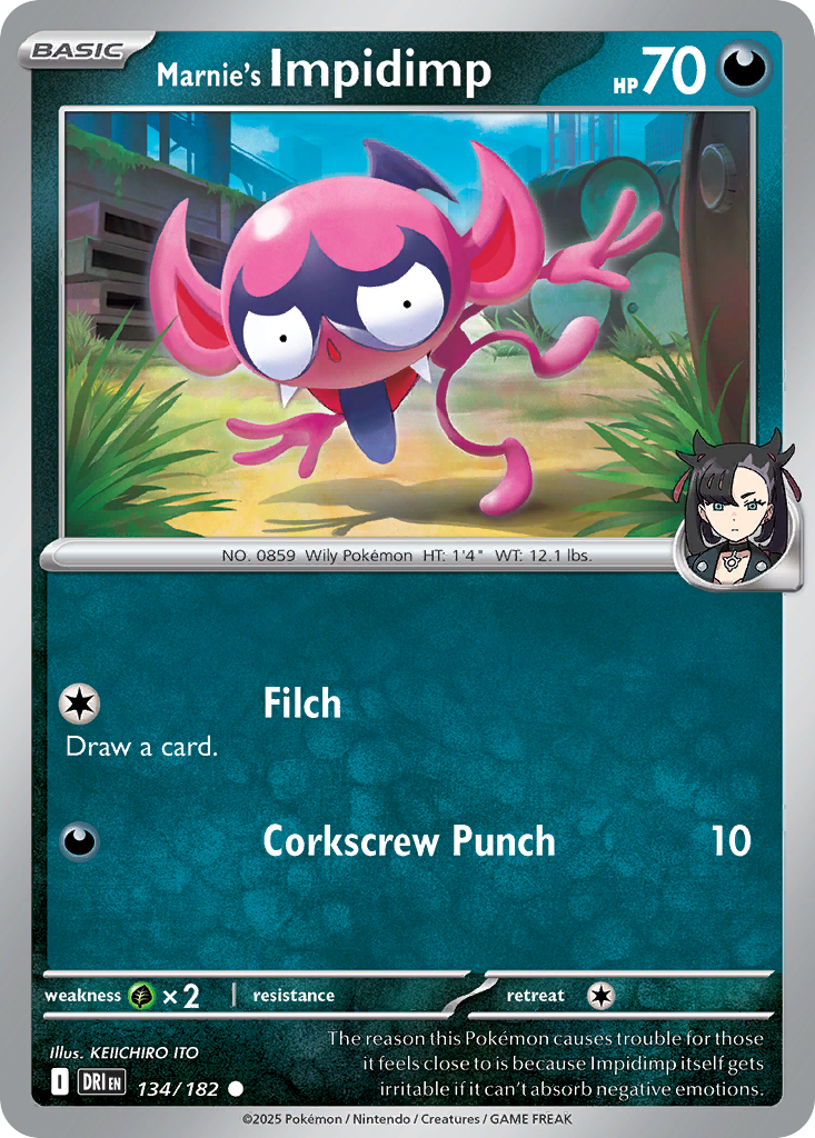 Marnie's Impidimp 134/182 — English Pokémon Destined Rivals (2025)