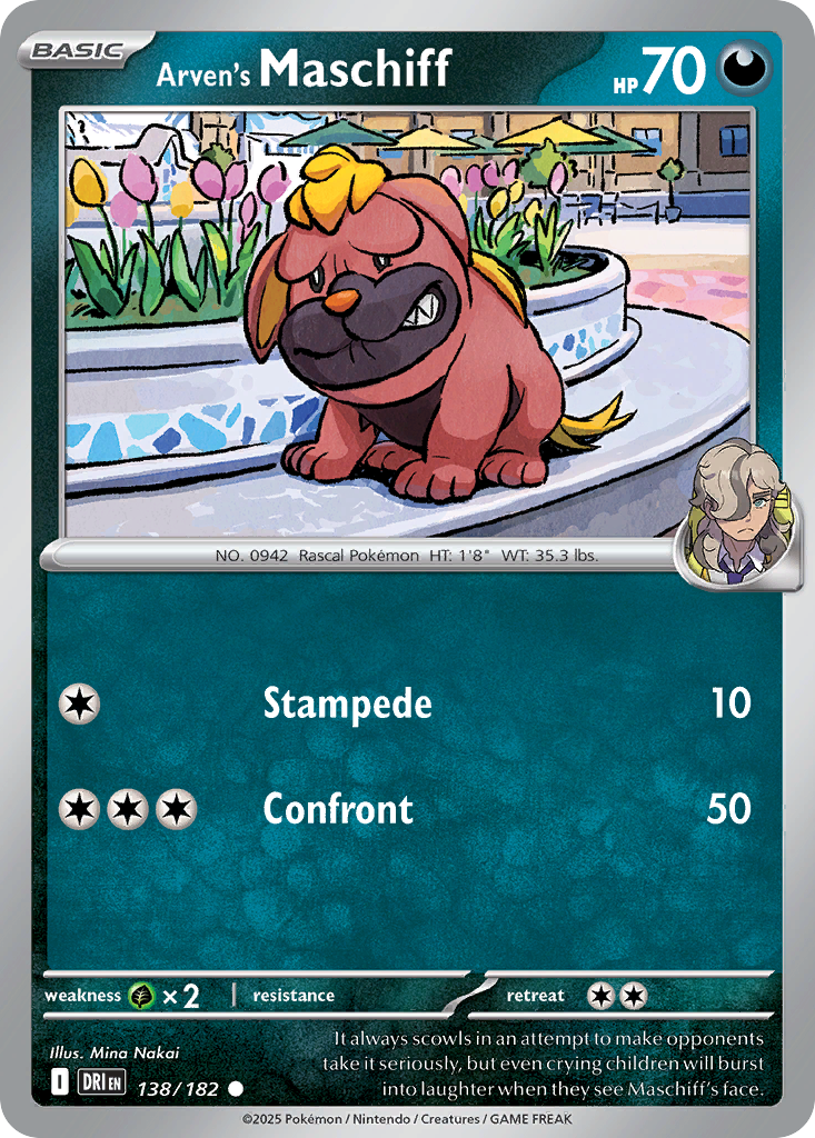Arven's Maschiff 138/182 — English Pokémon Destined Rivals (2025)