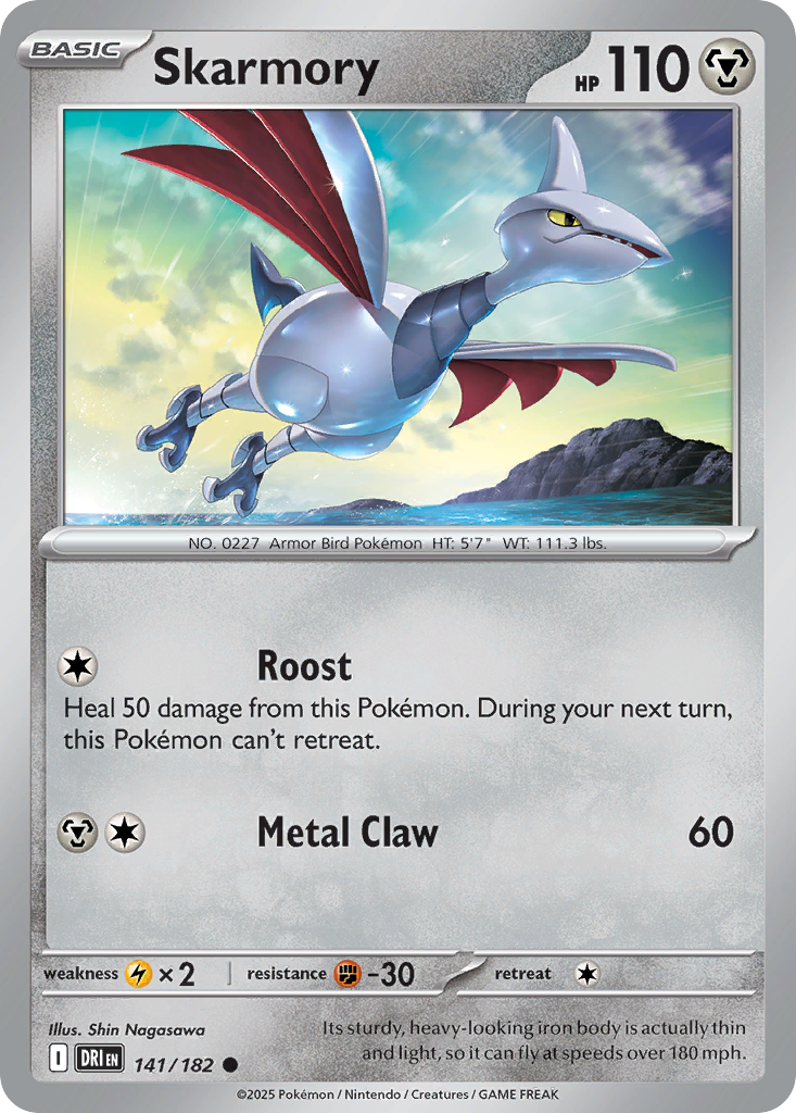 Skarmory 141/182 — English Pokémon Destined Rivals (2025)