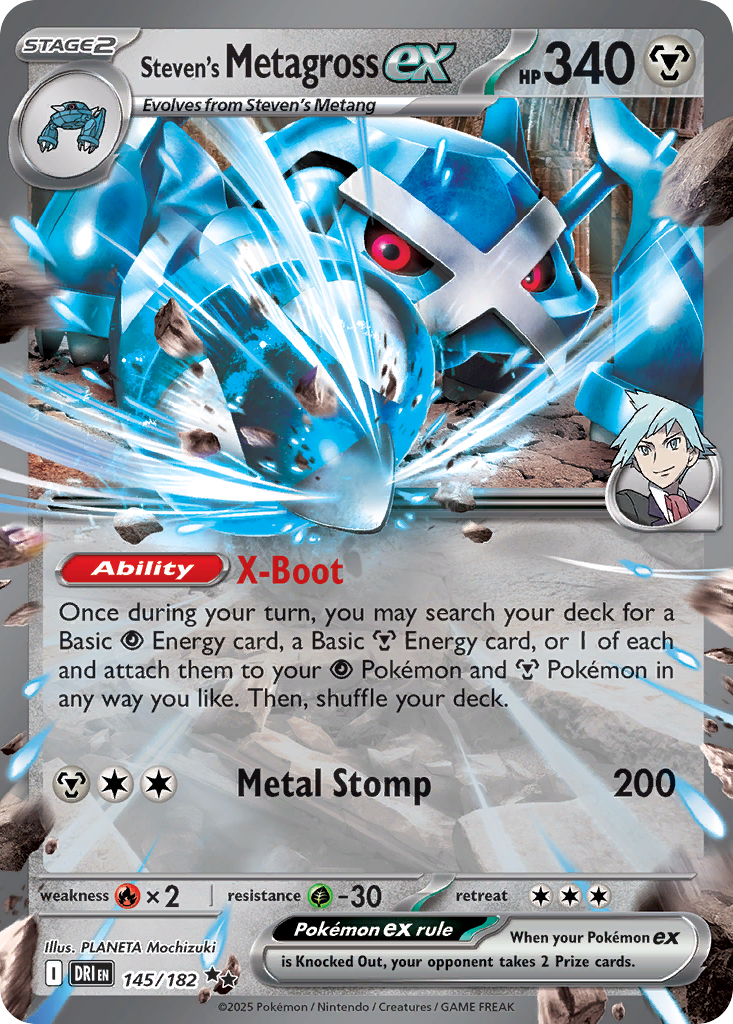 Steven's Metagross ex 145/182 — English Pokémon Destined Rivals (2025)