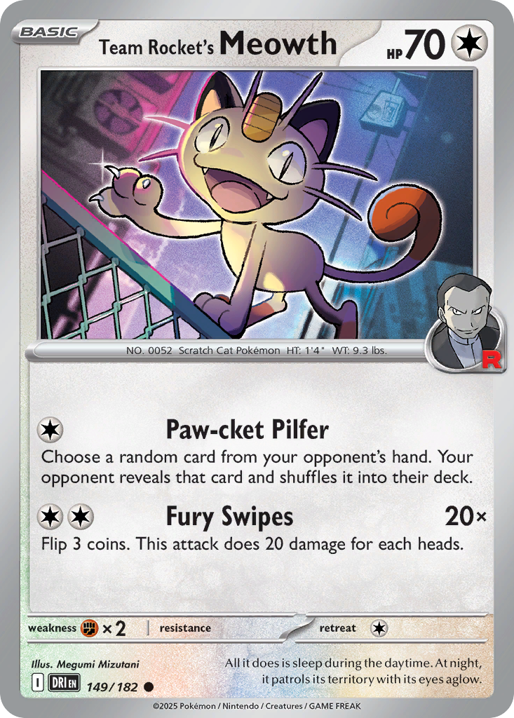 Team Rocket's Meowth 149/182 — English Pokémon Destined Rivals (2025)